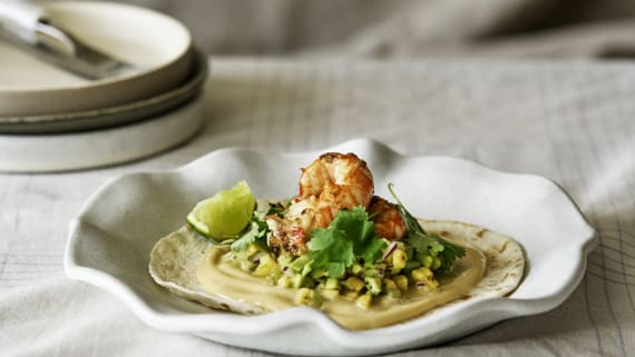 Havskräfttacos med mango och sojamajonnäs