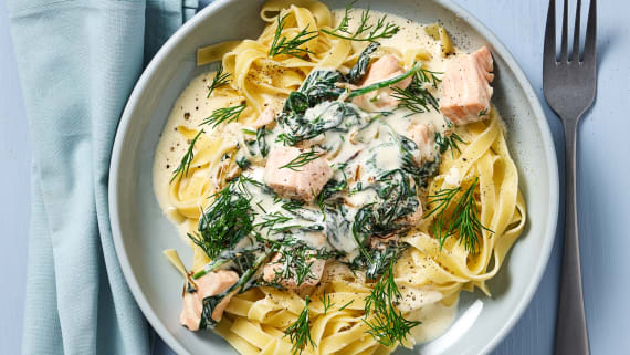 Krämig laxpasta