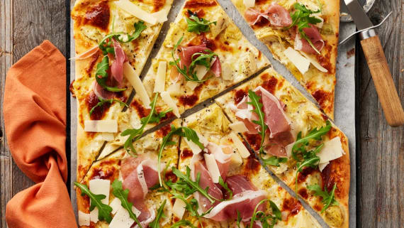 Vit pizza i långpanna