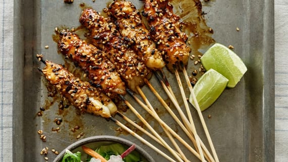 Grillade havskräftspett med teriyaki