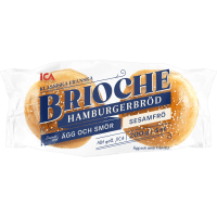 Illustration av Brioche hamburgerbröd sesam 4-p