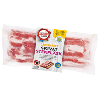 Illustration av Sidfläsk Rimmad Skivat Gårdsmärkt