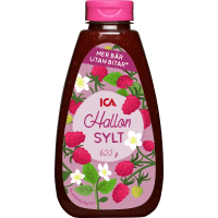 Illustration av Hallonsylt klämflaska