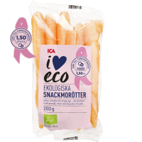 Illustration av Ekologiska snackmorötter i påse