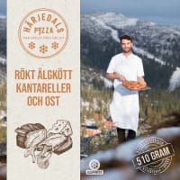Illustration av Pizza Härjedals Älgkött Kantarell