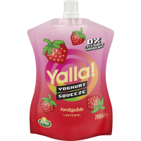 Illustration av Yoghurt squeeze jordgubb
