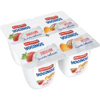 Illustration av Yogurt Jordgubb Persika Passion 0,1% 4-p 100g