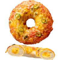 Illustration av Pizza Donut Jalapeño-cheddar