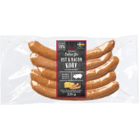 Illustration av Ost/Baconkorv