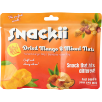 Illustration av Torkad mango och nötter