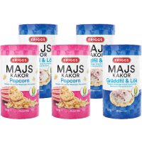 Illustration av Smaksatta riskakor, majskakor