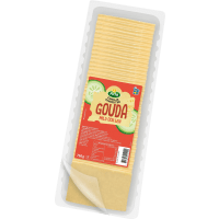 Illustration av Familjefav Gouda 28% skivad