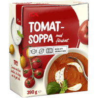 Illustration av Tomatsopp färskost