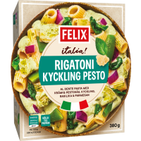 Illustration av Rigatoni kyckling pesto