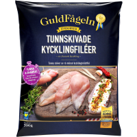 Illustration av Fryst tunnskivad kycklingfilé