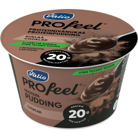 Illustration av proteinpudding choklad
