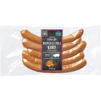 Illustration av Chark Grillkorv Mango & Chili Extra Fin 78% Kötthalt