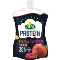 Illustration av Proteinyoghurt Persika Hallon