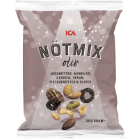 Illustration av Nötmix med oliv