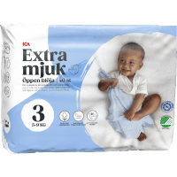 Illustration av Extra mjuk öppen blöja Strl 3 5-9kg