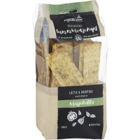 Illustration av Tunnbrödschips Bruschetta eko