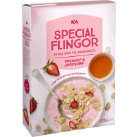 Illustration av Specialflingor jordgubb youghurt