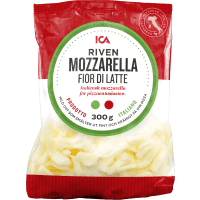 Illustration av Riven mozzarella