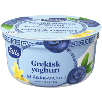 Illustration av Yoghurt Grekisk Blåbär Vanilj Laktosfri 4,7%