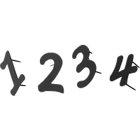 Illustration av Adventsiffror svarta 1-4