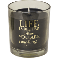 Illustration av Doftljus Leo svart Sandalwood