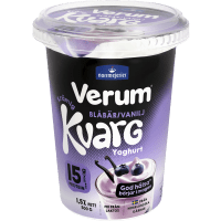 Illustration av KvargYoghurt 1.5% Blåbär/Vanilj