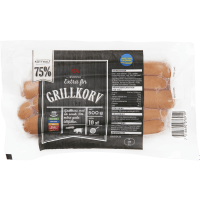 Illustration av Grillkorv Extra fin 75% Kötthalt