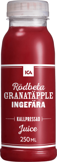 Juiceförpackning rödbeta, granatäpple och ingefära