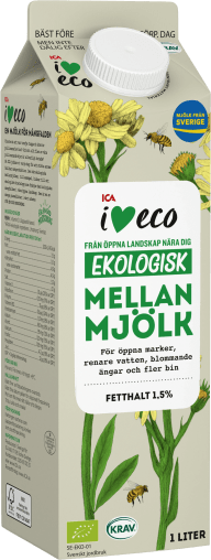 Mellanmjölk i naturfärgad förpackning