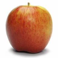 Ett äpple på en vit bakgrund.