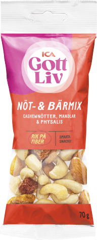 Nöt- och bärmix i förpackning