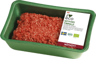 Köttfärs i grön förpackning
