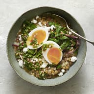Lingryta med fetaost och krämigt ägg