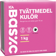 ICA Basic Tvättmedel, kulör 1 kg, 5 kg och 8 kg