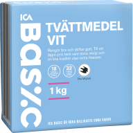 ICA Basic Tvättmedel, vit 1 kg