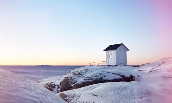 Litet hus på klippa