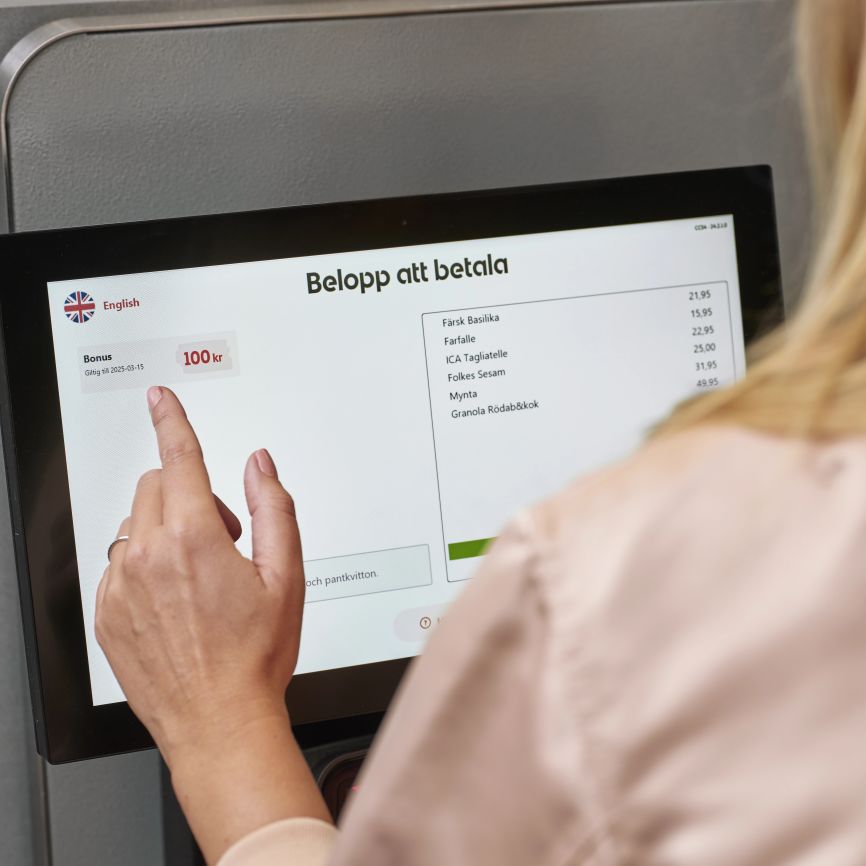 Stammispoäng visas på kassaskärm