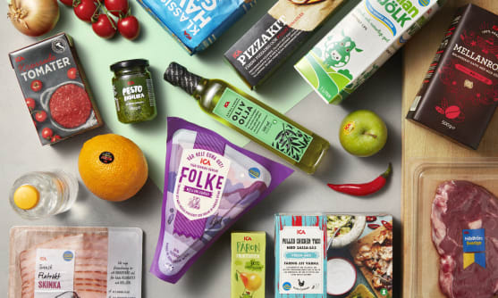 Urval av ICAs egna produkter