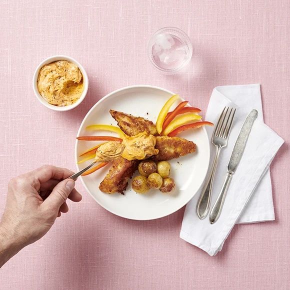 Chicken nuggets med arrabiatakräm Chicken nuggets med arrabiatakräm