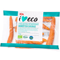 Illustration av Ekologiska morötter i påse