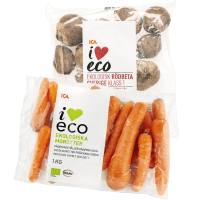 Illustration av Ekologiska morötter, ekologiska rödbetor