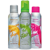 Illustration av Hårspray, torrschampo, hårmousse