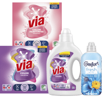 Illustration av Tvättmedel, sköljmedel