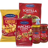 Illustration av Tortilla original, Chips, Tacosås
