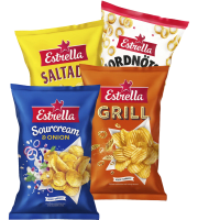 Illustration av Chips, Jordnötsringar, Ostbågar